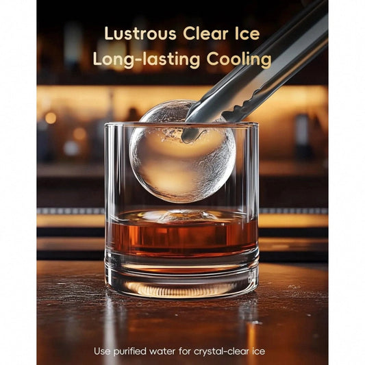 Round Ice Sphere Maker ❄️🥃 | Slow-Melting Clear Ice for Premium Drinks